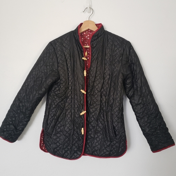 Women reversible quilted floral Jacket - Picture 8 of 13